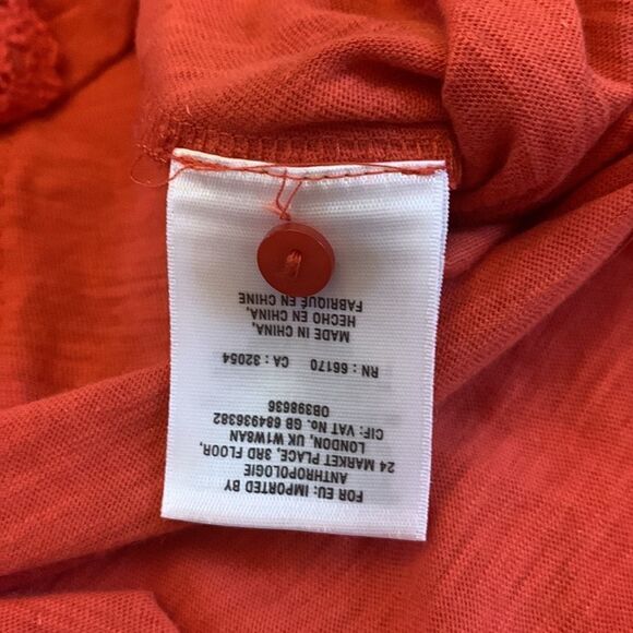 Anthropologie orangish red mixed media sleeveless blouse Size XS NWT - Picture 9 of 10